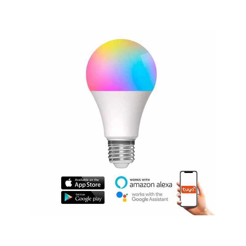 Bombilla LED RGB+CCT E27 10W SmartHome Alexa-Google