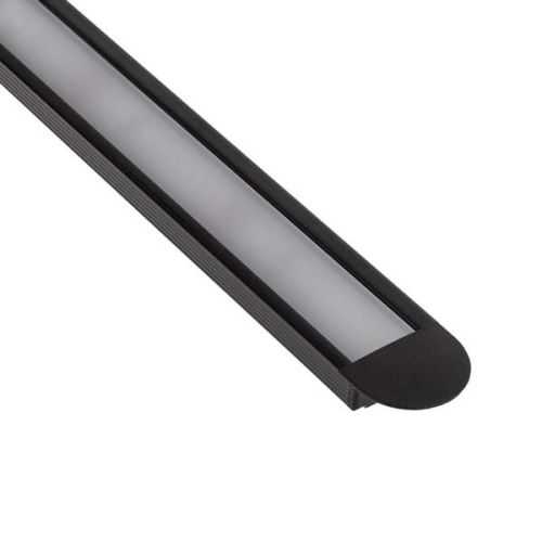 Perfil Negro Aluminio Empotrar inclinado 2 metros Tira LED