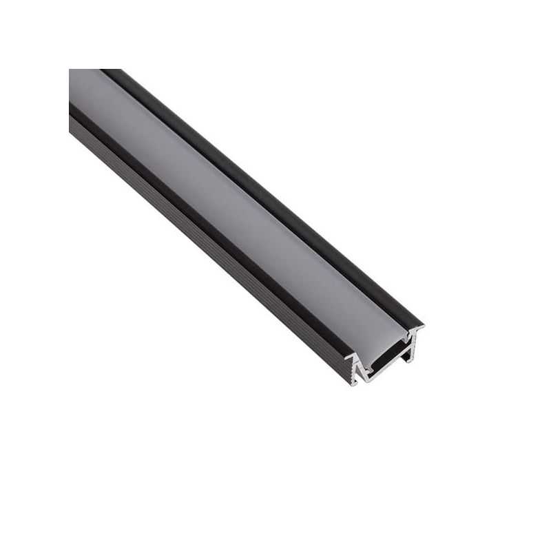 Perfil Negro Aluminio Empotrar inclinado 2 metros Tira LED