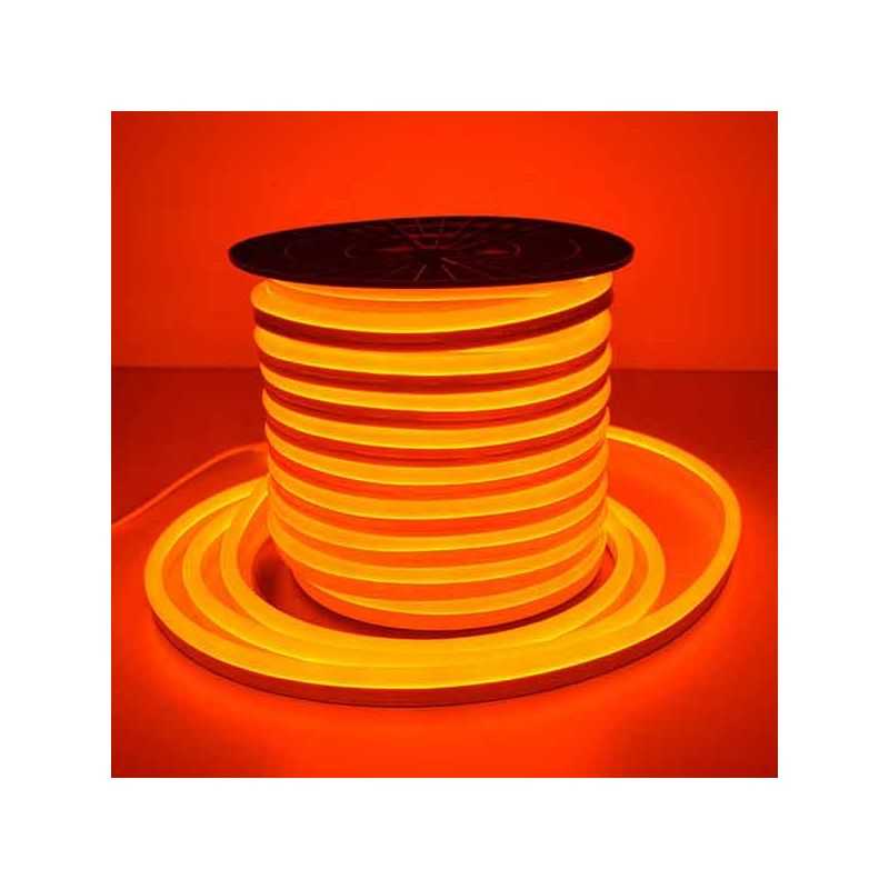 Bobina 30 metros Tira LED Neon Flex 8W/m 12Vdc Naranja IP67