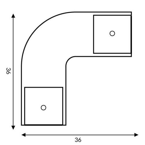 Curva 90º para perfil Aluminio Esquinas redondeado Tiras LED