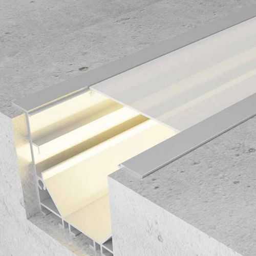 Perfil Aluminio Empotrar Ancho Techo-Pared 2 metros Tira LED