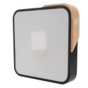 Plafón LED cuadrado Negro-Madera 24W mando distancia