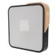 Plafón LED cuadrado Negro-Madera 24W mando distancia