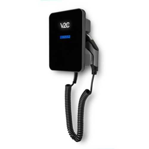 Cargador V2C Trydan monofásico 7,4Kw T2 manguera muelle-espiral