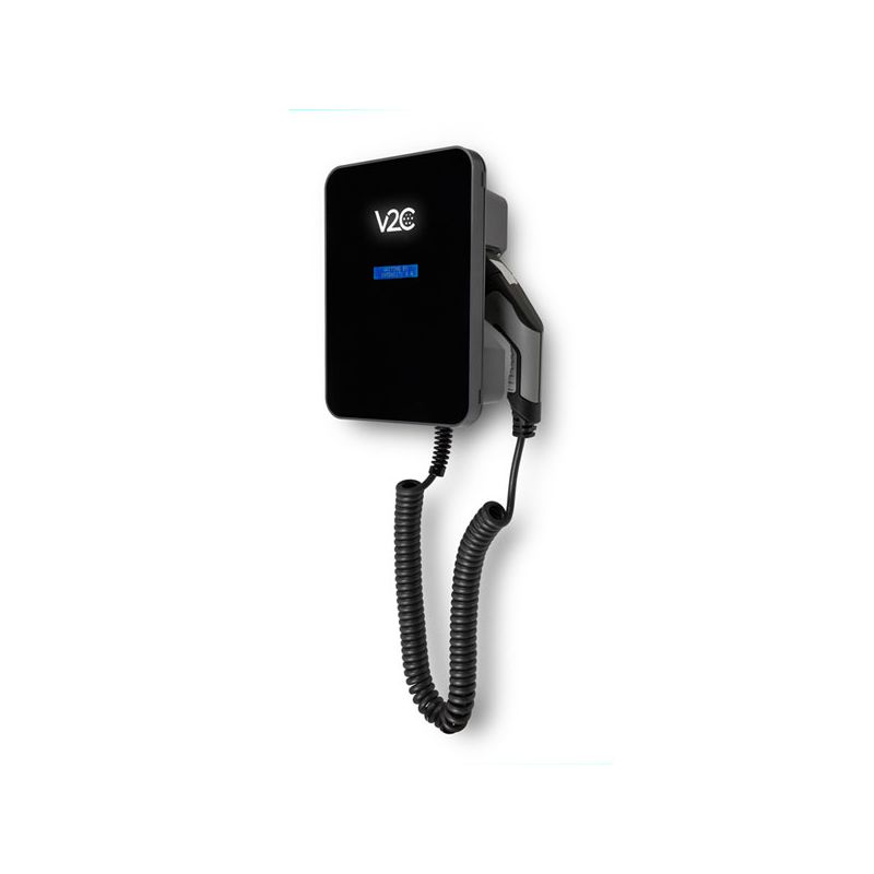 Cargador V2C Trydan monofásico 7,4Kw T2 manguera muelle-espiral