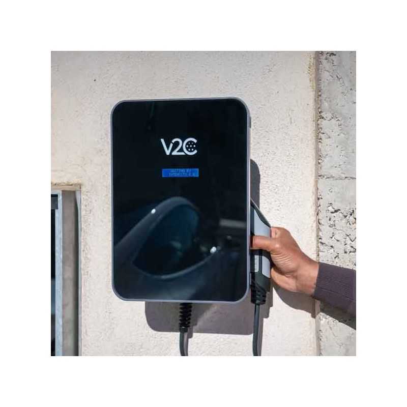 Cargador V2C Trydan trifásico 22Kw T2 con manguera muelle-espiral