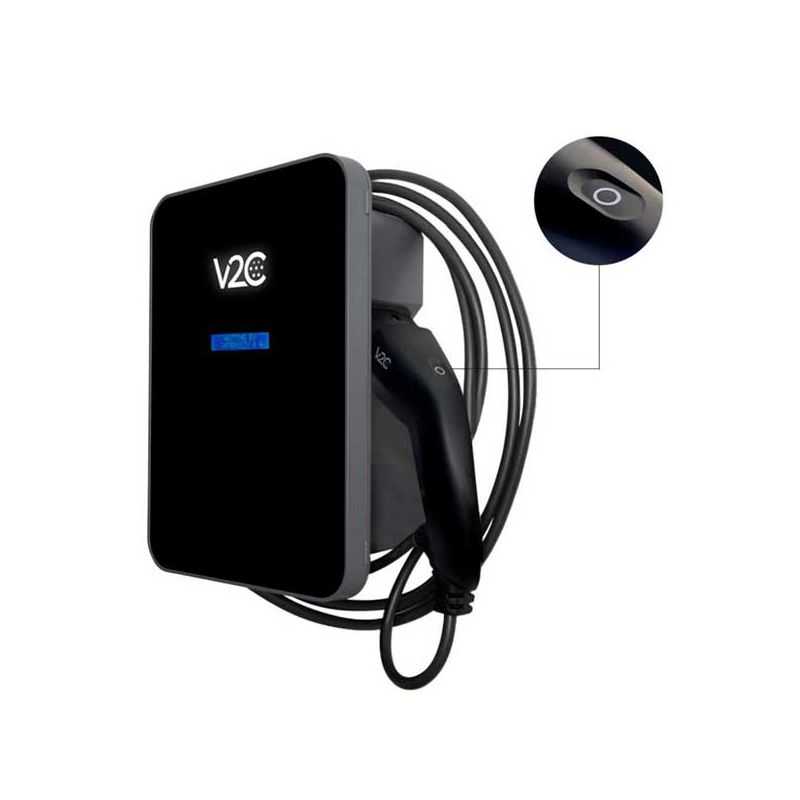 Cargador V2C Trydan monofásico 7,4Kw T2 boton Tesla con protecciones incluidas