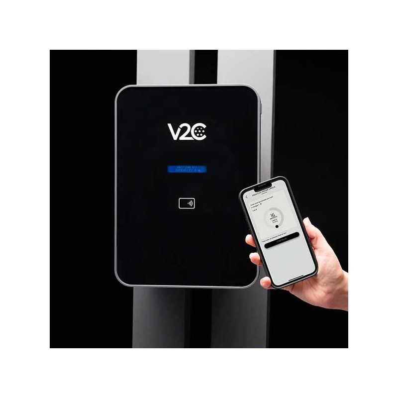 Cargador V2C Trydan PRO monofásico 7,4Kw T2 boton Tesla con protecciones incluidas