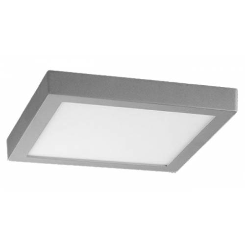 Plafón LED superficie Cuadrado 18W Plata Gris
