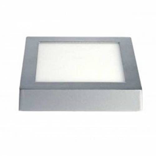 Plafón LED superficie Cuadrado 18W Plata Gris