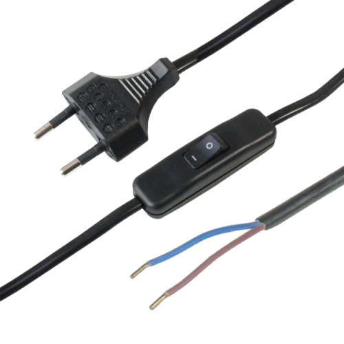 Cable con enchufe e interruptor Negro