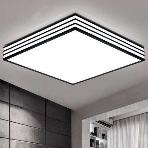 Plafón LED con diseño Cuadrado Negro-Rayas 30W