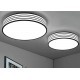 Plafón LED con diseño Circular Negro-Rayas