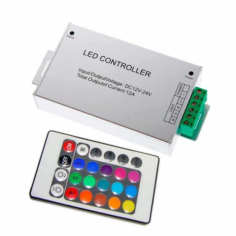 Controlador RGB infrarrojos Aluminio 24 teclas 144W