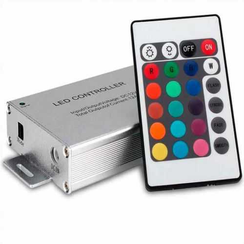Controlador RGB infrarrojos Aluminio 24 teclas 144W