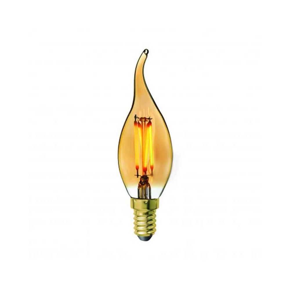 Bombilla LED vintage vela E14 2W 220lm cristal ámbar - Bombillas  decorativas - Fabricatulampara